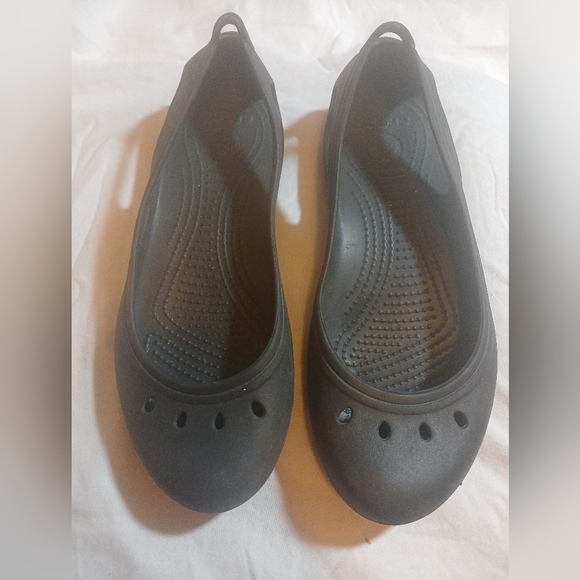 CROCS Kadee Mary Jane Black Flat Slip-On Ballet Flats Womens Size 9W - Picture 1 of 8
